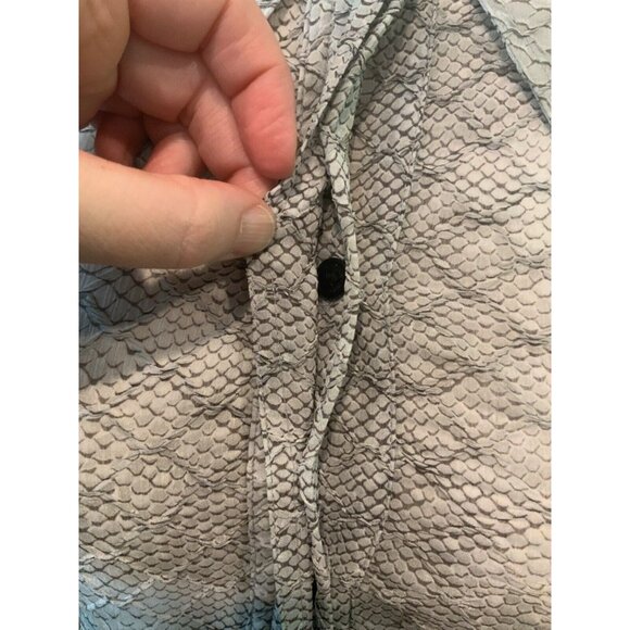 Victoria Beckham Gray & Black Sheer Snakeskin Print Button-Up Shirt $795, Size 4 - Picture 4 of 10